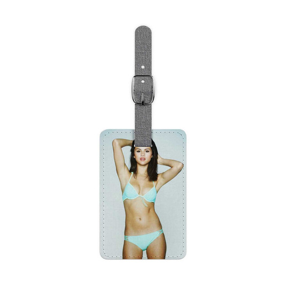 Selena Gomez Ink Polyester Saffiano Rectangle White Luggage Tag Card Insert