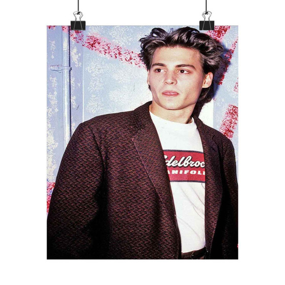 Young Johnny Depp Silky Poster Satin Art Print Wall Home Decor