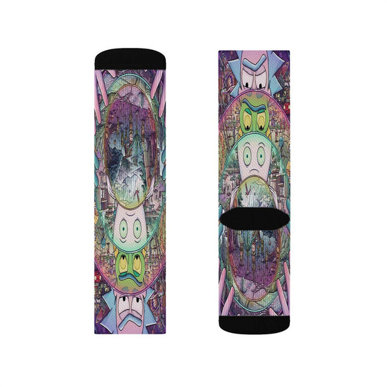 Rick and Morty Multiverse Sublimation White Socks Polyester Unisex Regular Fit