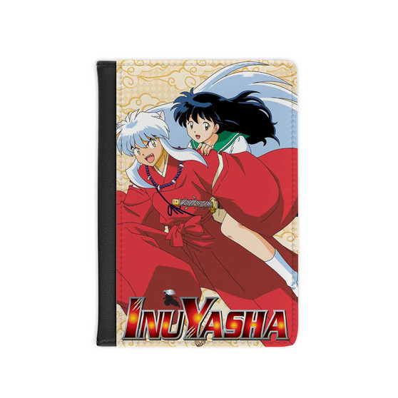 InuYasha PU Faux Black Leather Passport Cover Wallet Holders Luggage Travel