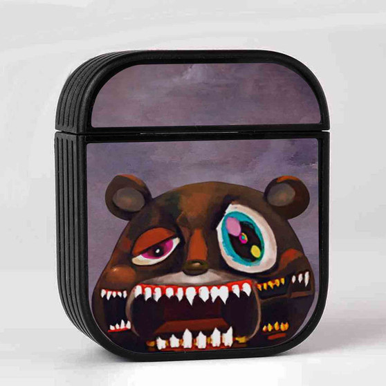 Kanye West Dark Bear AirPods Case Cover Sublimation Hard Durable Plastic Glossy