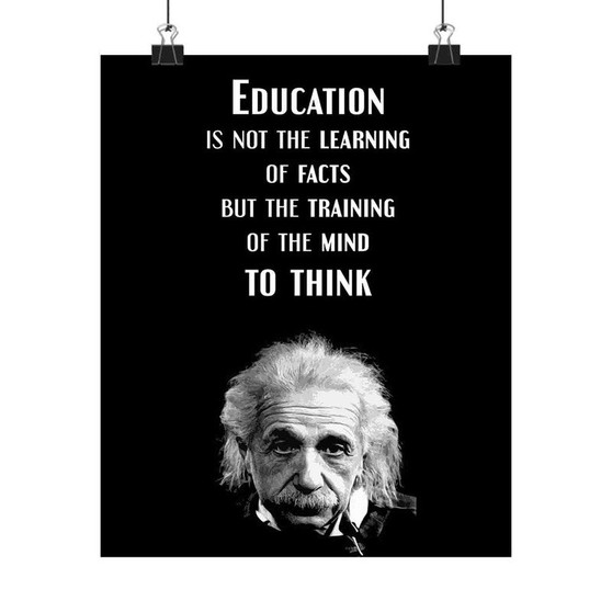 Albert Einstein Education Quotes Art Satin Silky Poster for Home Decor