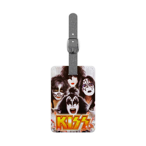 Kiss Band Music Polyester Saffiano Rectangle White Luggage Tag Card Insert