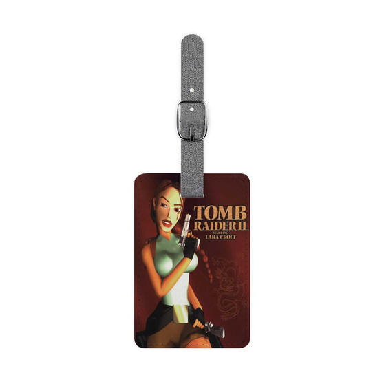 Tomb Raider Lara Croft Polyester Saffiano Rectangle White Luggage Tag Card Insert