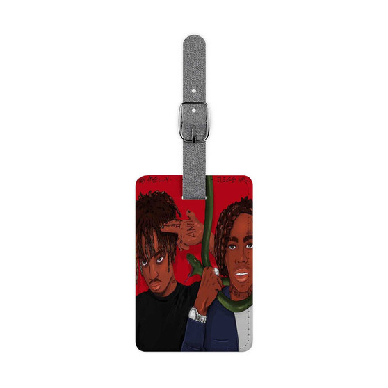 YNW Melly ft Juice WRLD Suicidal Polyester Saffiano Rectangle White Luggage Tag Card Insert