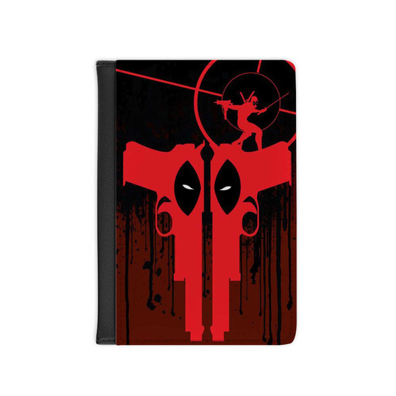 Deadpool Guns PU Faux Leather Passport Cover Wallet Black Holders Luggage Travel