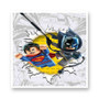 Batman and Superman Lego Kiss-Cut Stickers White Transparent Vinyl Glossy