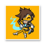 Tracer Overwatch Art Kiss-Cut Stickers White Transparent Vinyl Glossy