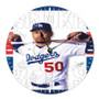 Mookie Betts LA Dodgers Round Non-ticking Wooden Wall Clock