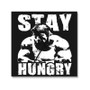 Arnold Schwarzenegger Stay Hungry Square Silent Scaleless Wooden Wall Clock