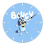 Bluey TV Series Round Non-ticking Wooden Wall Clock