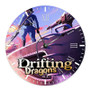 Drifting Dragons Round Non-ticking Wooden Wall Clock