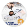 Karim Benzema Real Madrid Round Non-ticking Wooden Wall Clock