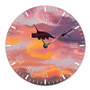 Appa In The Clouds Round Non-ticking Wooden Wall Clock