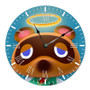 Tom Nook Animal Crossing Round Non-ticking Wooden Wall Clock