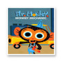 Mr Monkey Monkey Mechanic White Transparent Vinyl Kiss-Cut Stickers