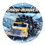 Snow Runner Round Non-ticking Wooden Wall Clock