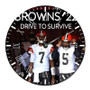 Cleveland Browns NFL 2022 Round Non-ticking Wooden Wall Clock