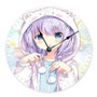 Anime Girl Kawaii Round Non-ticking Wooden Black Pointers Wall Clock