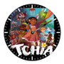 Tchia Round Non-ticking Wooden Black Pointers Wall Clock