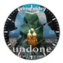 Undone Round Non-ticking Wooden Black Pointers Wall Clock