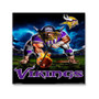 Minnesota Vikings NFL 2022 Square Silent Scaleless Wooden Wall Clock Black Pointers