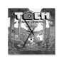 TOEM Square Silent Scaleless Wooden Wall Clock Black Pointers