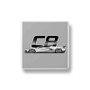 Corvette C8 White Porcelain Refrigerator Magnet Square