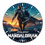 Star Wars Mandalorian The Mandalorian Round Non-ticking Wooden Black Pointers Wall Clock