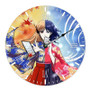 Chihayafuru Anime Round Non-ticking Wooden Black Pointers Wall Clock