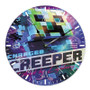 Minecraft Charged Ceeper Round Non-ticking Wooden Black Pointers Wall Clock