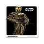 C3 PO Star Wars Square Silent Scaleless Wooden Wall Clock Black Pointers