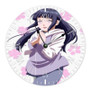 Hinata Hyuga Naruto Custom Wall Clock Round Non-ticking Wooden Black Pointers