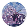 Pop in Q Custom Wall Clock Round Non-ticking Wooden Black Pointers