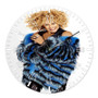 Darlene Love Custom Wall Clock Round Non-ticking Wooden Black Pointers