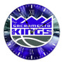 Sacramento Kings NBA Custom Wall Clock Round Non-ticking Wooden Black Pointers