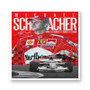 Michael Schumacher F1 Ferrari White Transparent Vinyl Kiss-Cut Stickers