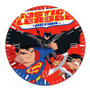 Justice League Action Wall Clock Round Non-ticking Wooden