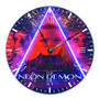 The Neon Demon Wall Clock Round Non-ticking Wooden