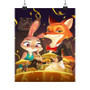 Disney Zootopia Dancing Custom Silky Poster Satin Art Print Wall Home Decor