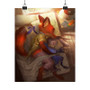 Nick Wilde and Judy Hopps Zootopia Sleeping Custom Silky Poster Satin Art Print Wall Home Decor