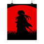 Red Moon Samurai X Rurouni Kenshin Custom Silky Poster Satin Art Print Wall Home Decor