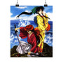 Rurouni Kenshin and Kamiya Kauru Samurai X Custom Silky Poster Satin Art Print Wall Home Decor