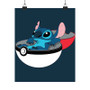 Stitch in Pokedex Ball Custom Silky Poster Satin Art Print Wall Home Decor