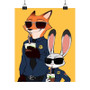 Zootopia Nick and Judy Police Custom Silky Poster Satin Art Print Wall Home Decor