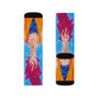 Goku Super Saiyan God Custom Socks Sublimation White Polyester Unisex Regular Fit