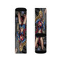 Supergirl Art Custom Socks Sublimation White Polyester Unisex Regular Fit