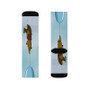 Winnie The Pooh Flying With Balloon Custom Socks Sublimation White Polyester Unisex Regular Fit
