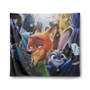 Zootopia With Phone Custom Tapestry Polyester Indoor Wall Home Decor