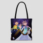 Rick and Morty Middle Finger Custom Tote Bag AOP With Cotton Handle